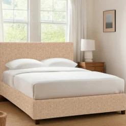 Letto Singolo Beige Sfoderabile Contenitore, Dimensione Materasso 90x200 cm - Maccagno