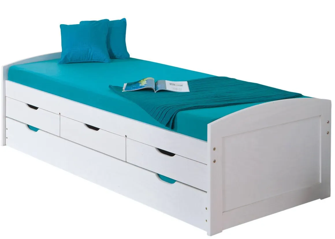 Letto Singolo Bianco Contenitore Dimensione Materasso 90x190 cm, Singolo - Spoltore