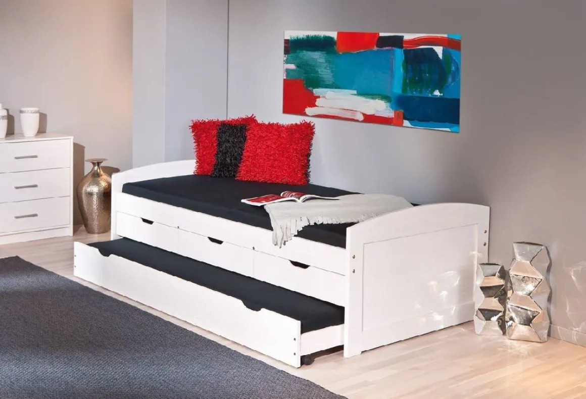 Letto Singolo Bianco Contenitore Dimensione Materasso 90x190 cm, Singolo - Spoltore