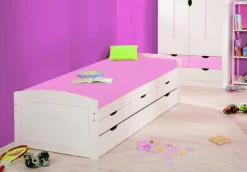 Letti Contenitore|Letti Singoli > Dmora Letto Singolo Contenitore Dimensione Materasso 90x190 cm, Stuttura con Angoli Arrotondati - Arcata Bianco