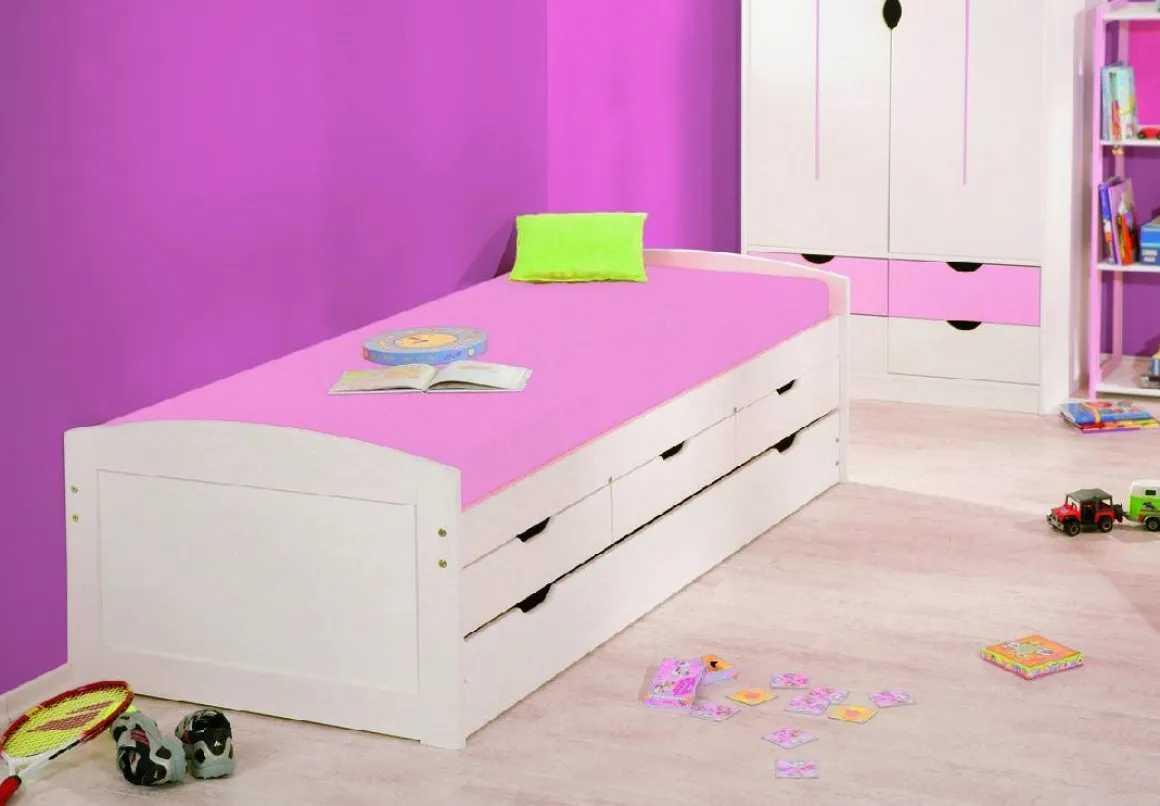 Letti Contenitore|Letti Singoli > Dmora Letto Singolo Contenitore Dimensione Materasso 90x190 cm, Stuttura con Angoli Arrotondati - Arcata Bianco