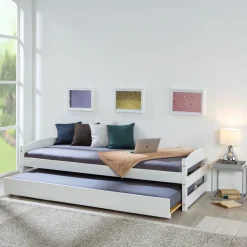 Letti Contenitore|Letti Singoli > Dmora Letto Singolo Contenitore Singolo, - Granze Bianco