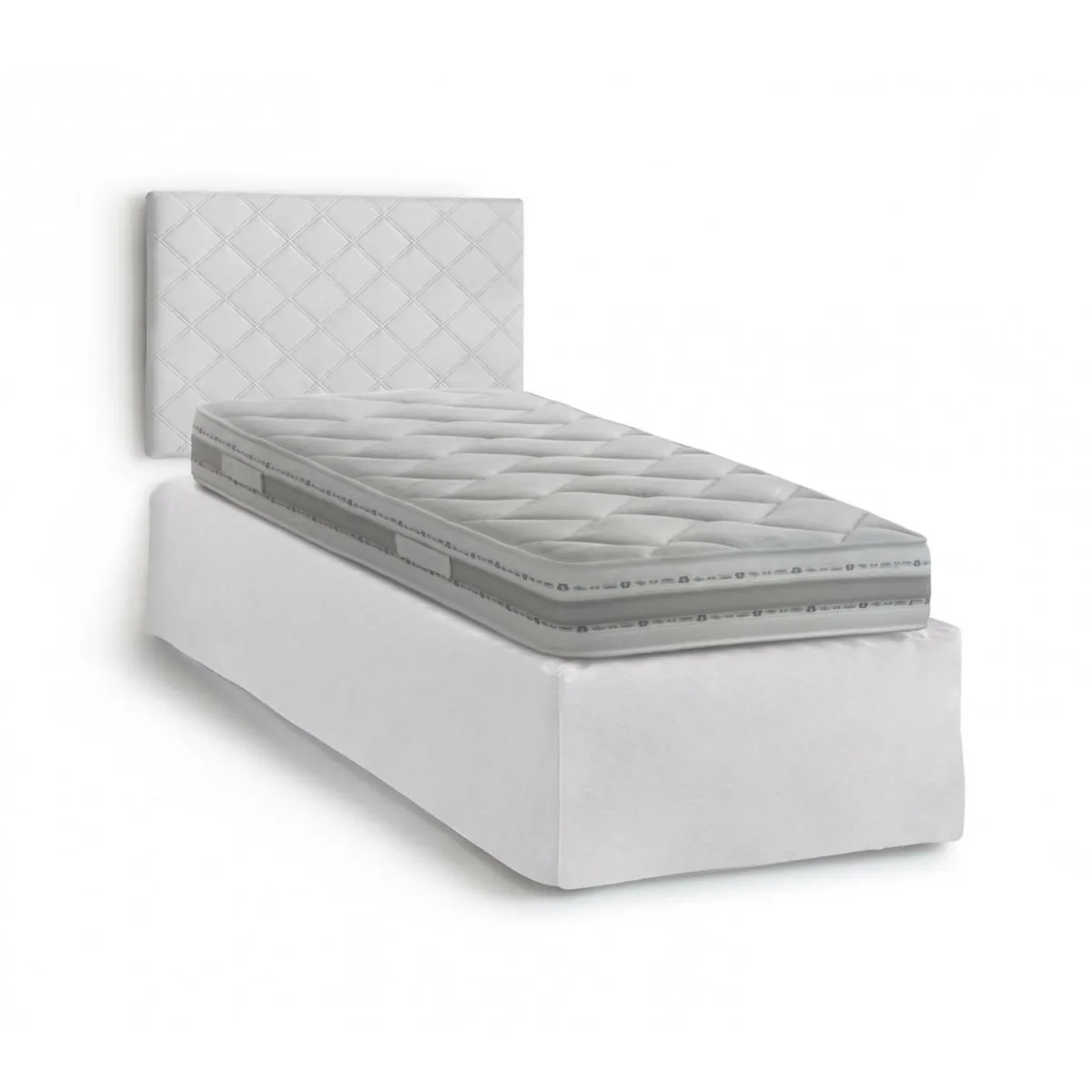 Letti Singoli|Camera Da Letto > Dmora Letto singolo 80x190cm materasso incluso - Ascra Bianco