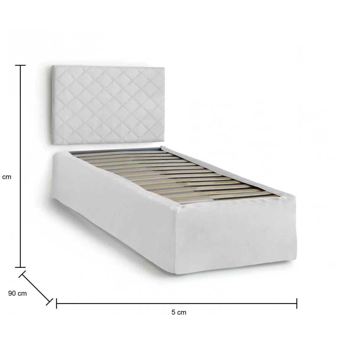 Letto singolo bianco 5x90cm rete inclusa - Accu