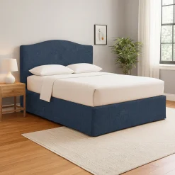 Letti Contenitore|Letti Singoli > Dmora Letto Singolo Sfoderabile Contenitore, Dimensione Materasso 90x190 cm - Quisquina Blu