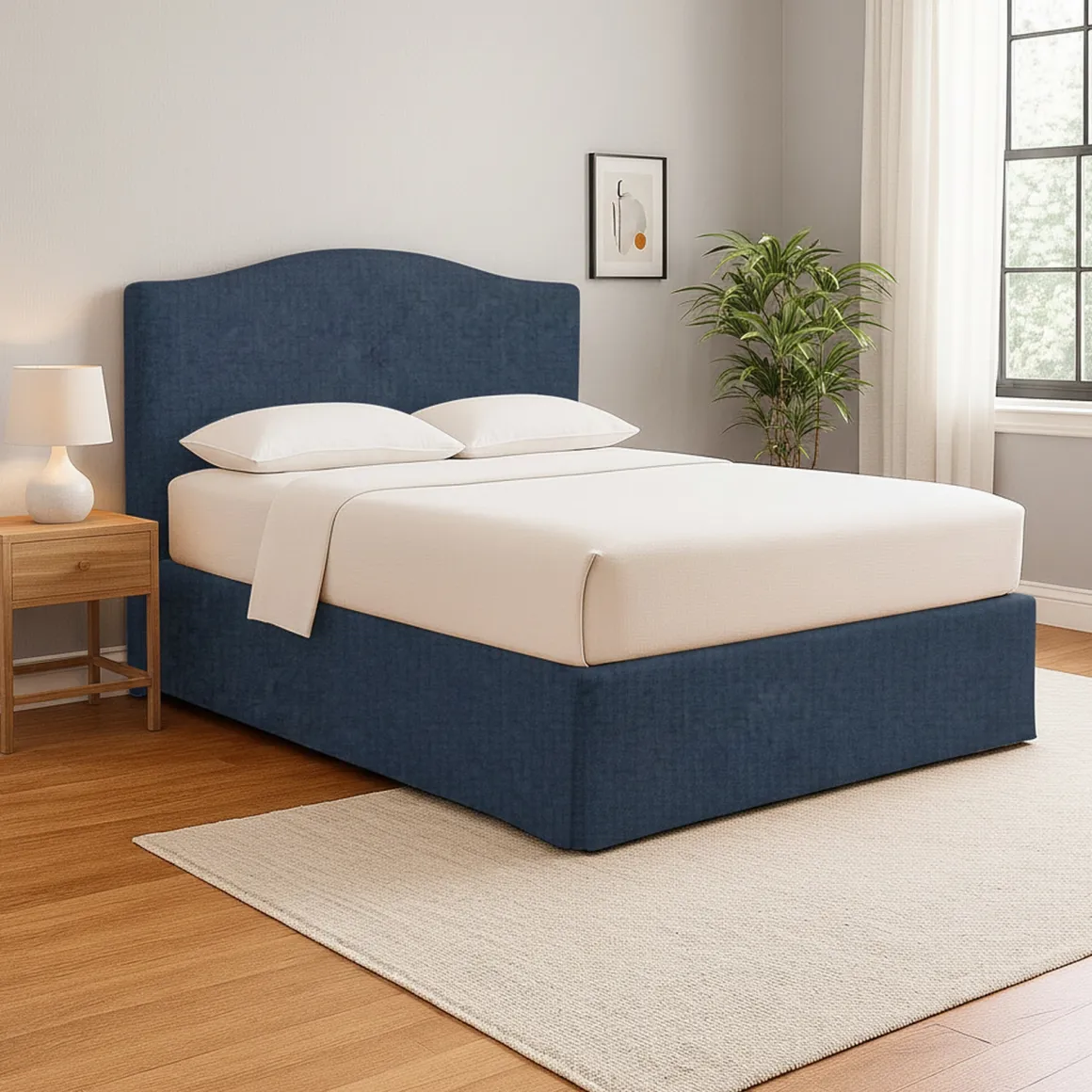 Letto Singolo blu Sfoderabile Contenitore, Dimensione Materasso 90x190 cm - Orvieto