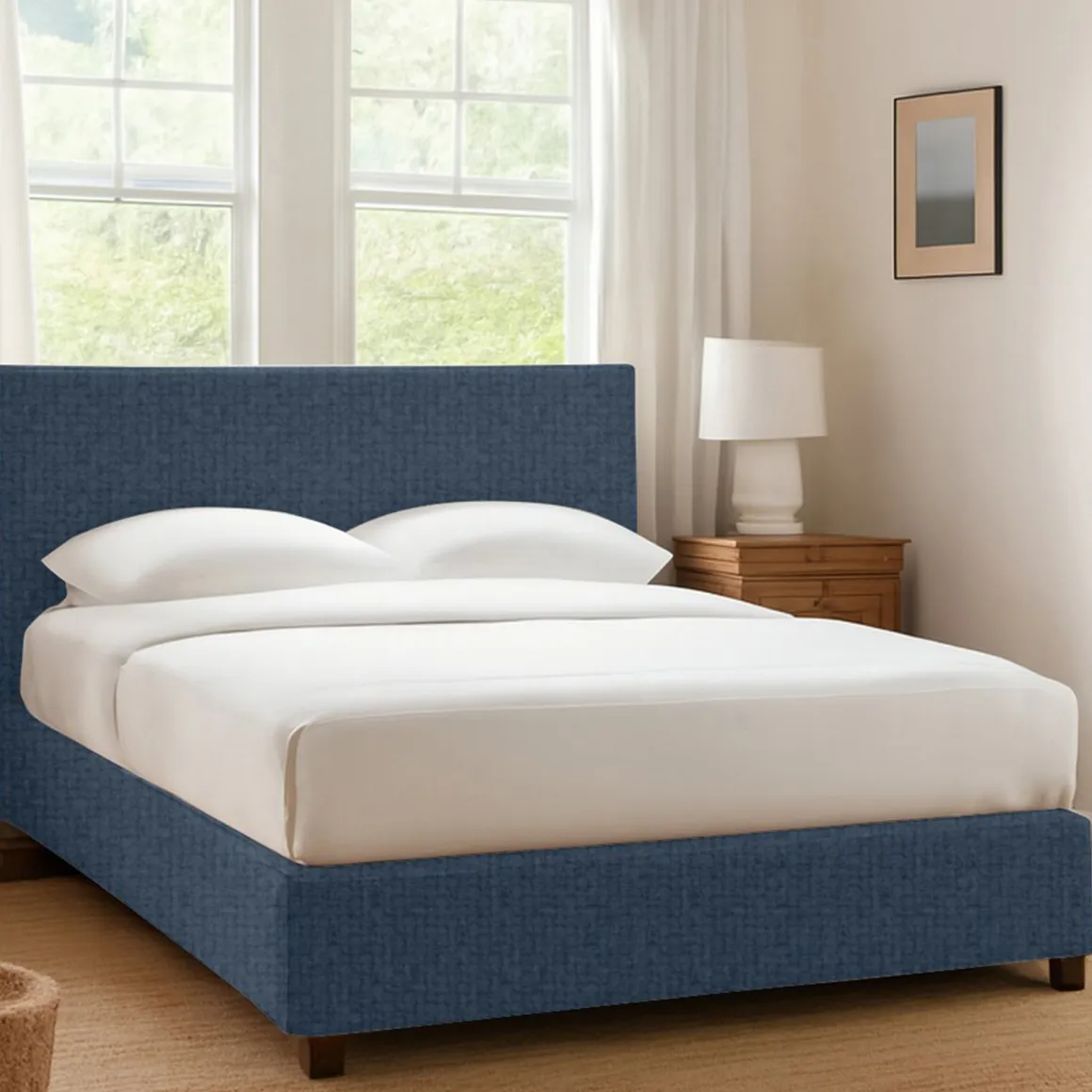 Letto Singolo blu Sfoderabile Contenitore, Dimensione Materasso 90x190 cm - Racines
