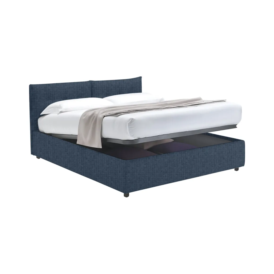 Letto Singolo blu Sfoderabile Contenitore, Dimensione Materasso 90x200 cm - Nocara