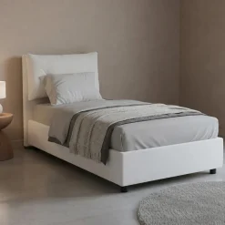Letto singolo con contenitore bianco 95x205 - Albiate