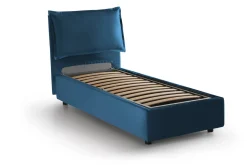 Letto singolo con contenitore blu 105x215cm rete - Abroghat
