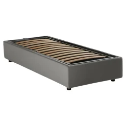 Letto singolo con contenitore grigio 95x205 - Agenta