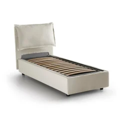 Letti Singoli|Letti Contenitore > Dmora Letto singolo contenitore 105x205cm in legno - Aigor Beige