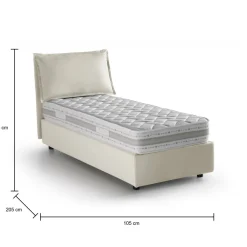Letto singolo contenitore beige 105x205cm materasso incluso - Animal