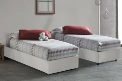 Letto singolo contenitore bianco 105x215cm materasso incluso - Aribal