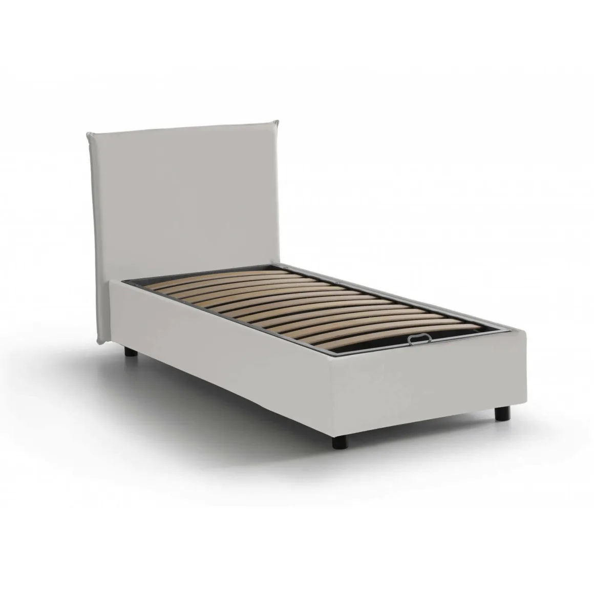 Letto singolo contenitore bianco 95x205cm comfort - Grecale