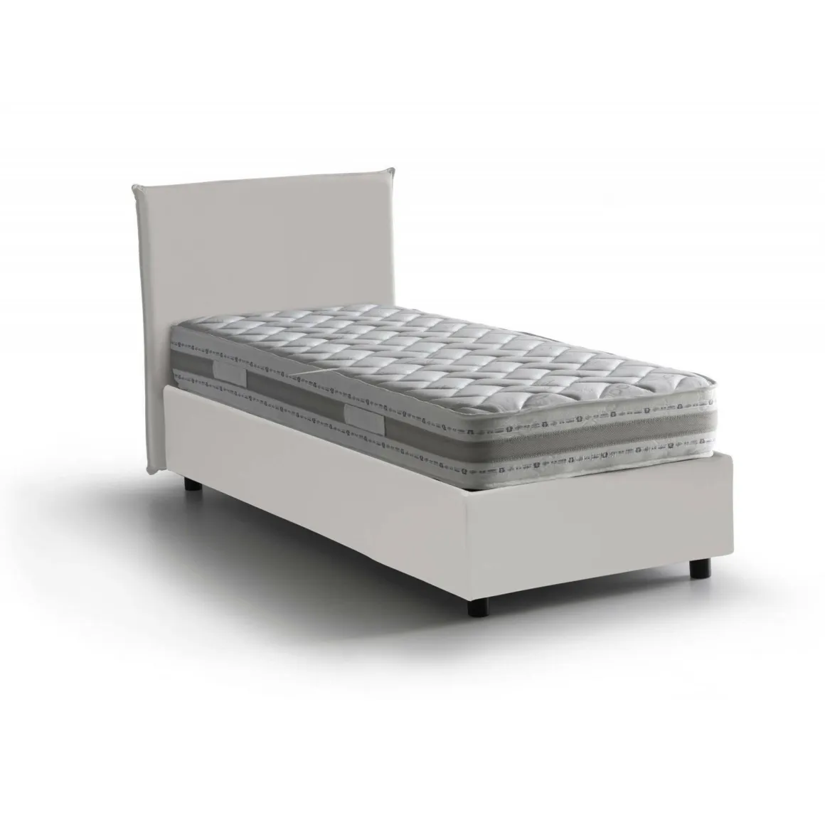 Letto singolo contenitore bianco 95x205cm design - Adrama