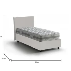 Letto singolo contenitore bianco 95x205cm design - Adrama