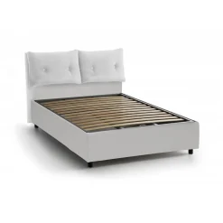 Letto singolo contenitore bianco 95x205cm moderno - Ildegarda