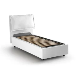 Letto singolo contenitore bianco 95x205cm sfoderabile - Aphrodite