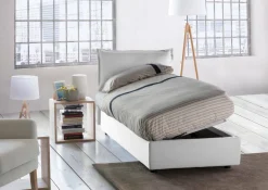 Letto singolo contenitore bianco 95x205cm sfoderabile - Aphrodite