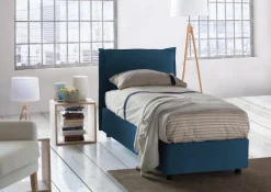 Letto singolo contenitore blu 95x205cm Made in Italy - Alto