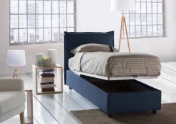 Letto singolo contenitore blu 95x205cm in legno - Armaduk