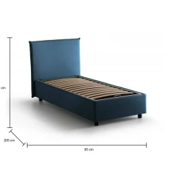 Letto singolo contenitore blu 95x205cm sfoderabile - Acuila