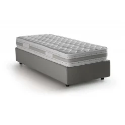 Letto singolo contenitore grigio 105x205cm imbottito - Addison