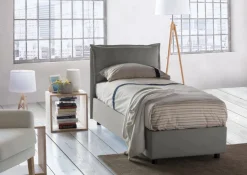 Letto singolo contenitore grigio 105x215cm in legno - Arzon