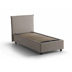 Letto singolo contenitore tortora 95x205cm sfoderabile - Argentino