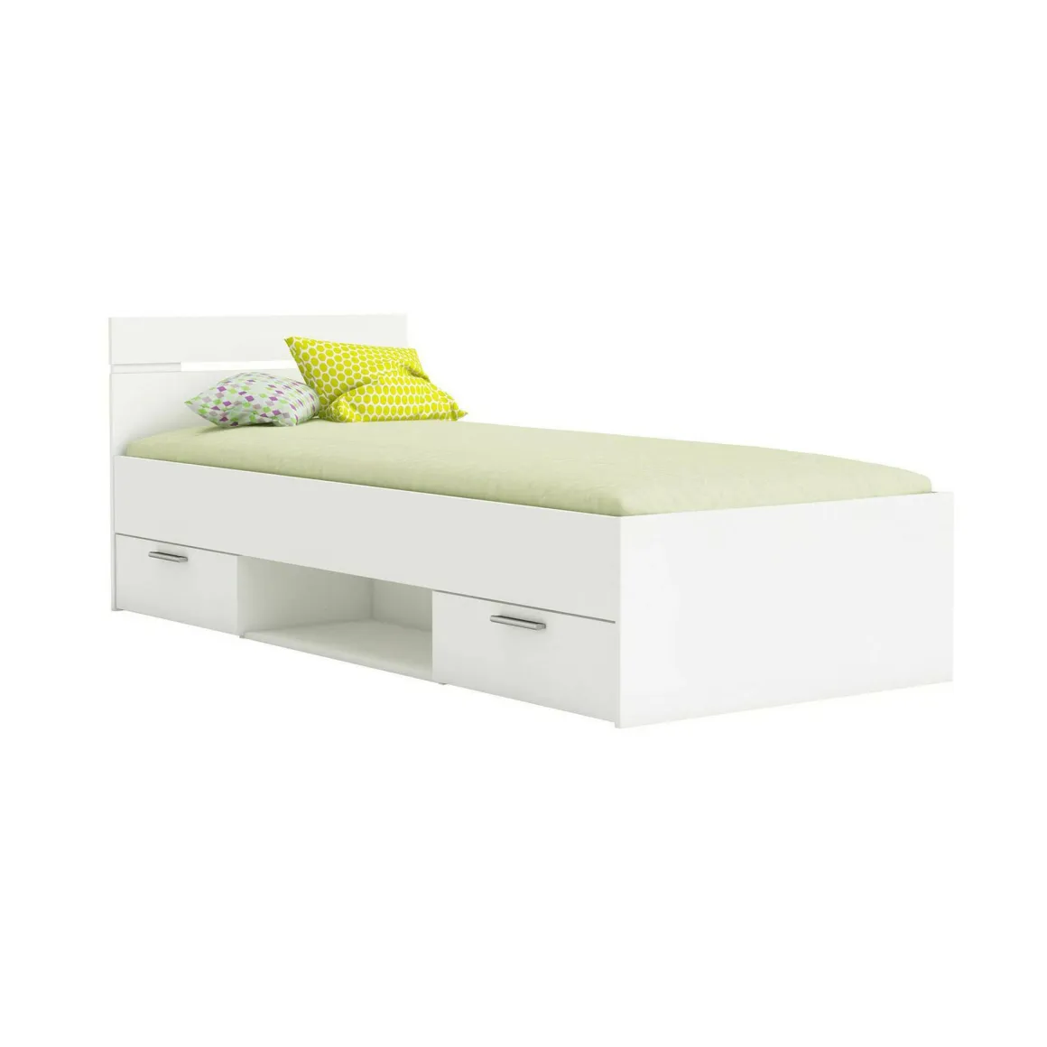 Letto singolo economico bianco opaco 94x204cm adatto per materasso 200x90 cm - Zone