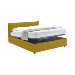 Letti Contenitore|Letti Singoli > Dmora Letto Singolo Sfoderabile Contenitore, Dimensione Materasso 90x200 cm - Oncino Giallo Ocra