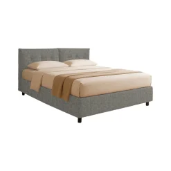 Letti Contenitore|Letti Singoli > Dmora Letto Singolo Sfoderabile Contenitore, Dimensione Materasso 90x190 cm - Supino Grigio Cenere