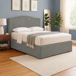 Letti Contenitore|Letti Singoli > Dmora Letto Singolo Sfoderabile Contenitore, Dimensione Materasso 90x200 cm - Iudica Grigio Cenere