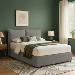 Letti Contenitore|Letti Singoli > Dmora Letto Singolo Sfoderabile Contenitore, Dimensione Materasso 90x200 cm - Maccagno Grigio Cenere