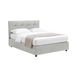 Letti Contenitore|Letti Singoli > Dmora Letto Singolo Sfoderabile Contenitore, Dimensione Materasso 90x190 cm - Fiumalbo Grigio Chiaro