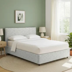 Letto Singolo Grigio Chiaro Sfoderabile Contenitore, Dimensione Materasso 90x200 cm - Carbone
