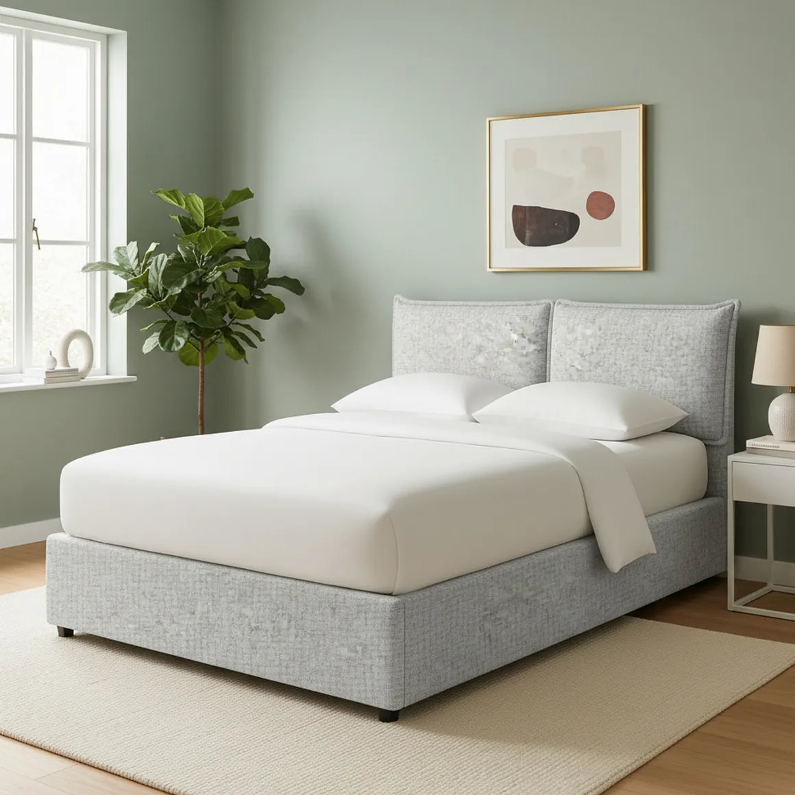Letto Singolo Grigio Chiaro Sfoderabile Contenitore, Dimensione Materasso 90x200 cm - Lapedona