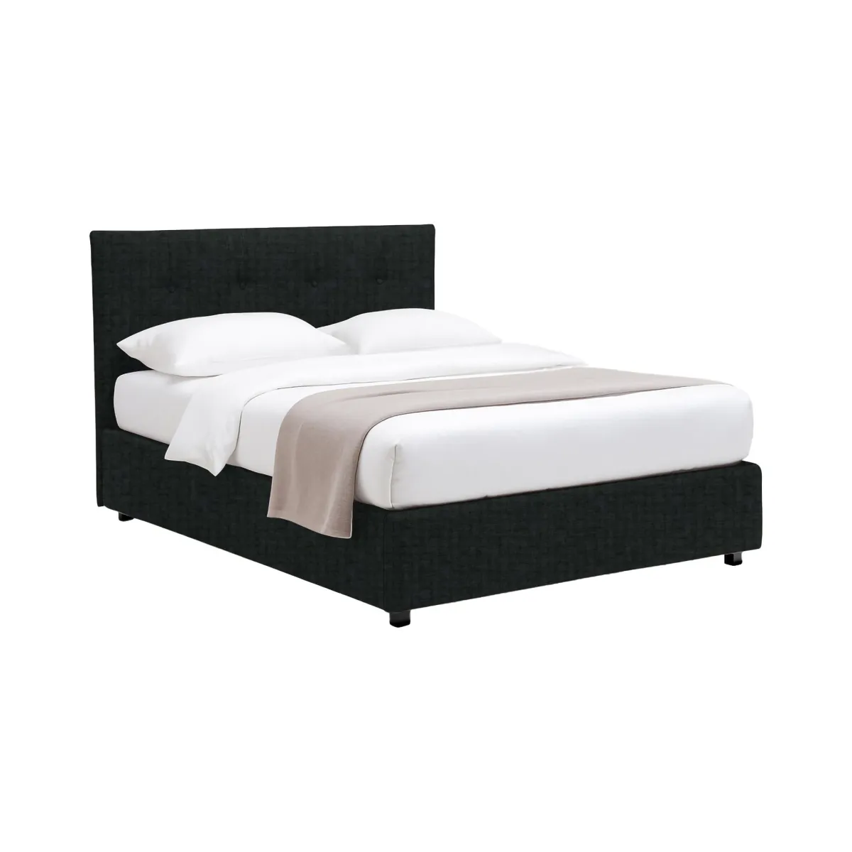 Letti Contenitore|Letti Singoli > Dmora Letto Singolo Sfoderabile Contenitore, Dimensione Materasso 90x190 cm - Fiumalbo Grigio Scuro
