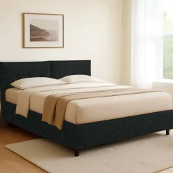 Letti Contenitore|Letti Singoli > Dmora Letto Singolo Sfoderabile Contenitore, Dimensione Materasso 90x190 cm - Supino Grigio Scuro