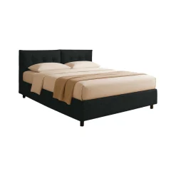 Letti Contenitore|Letti Singoli > Dmora Letto Singolo Sfoderabile Contenitore, Dimensione Materasso 90x190 cm - Supino Grigio Scuro
