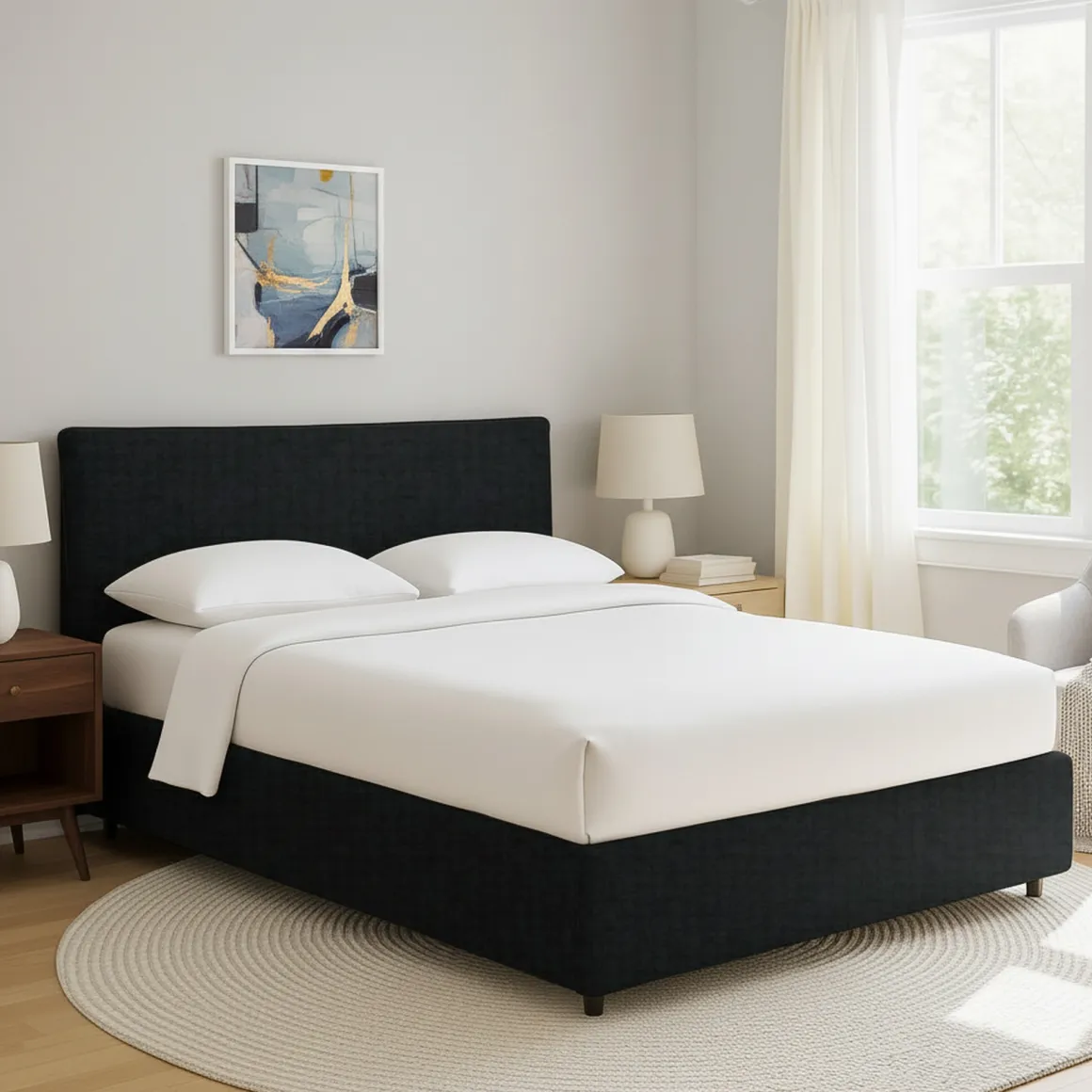 Letto Singolo Grigio Scuro Sfoderabile Contenitore, Dimensione Materasso 90x200 cm - Carbone