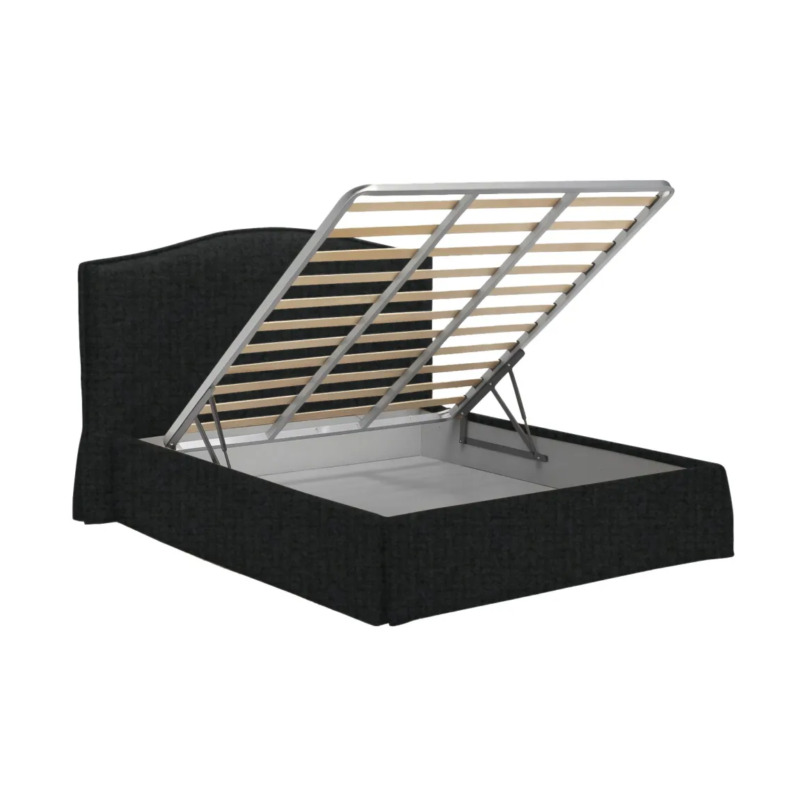 Letto Singolo Grigio Scuro Sfoderabile Contenitore, Dimensione Materasso 90x200 cm - Copparo