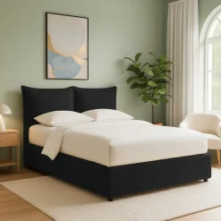 Letto Singolo Grigio Scuro Sfoderabile Contenitore, Dimensione Materasso 90x200 cm - Lapedona