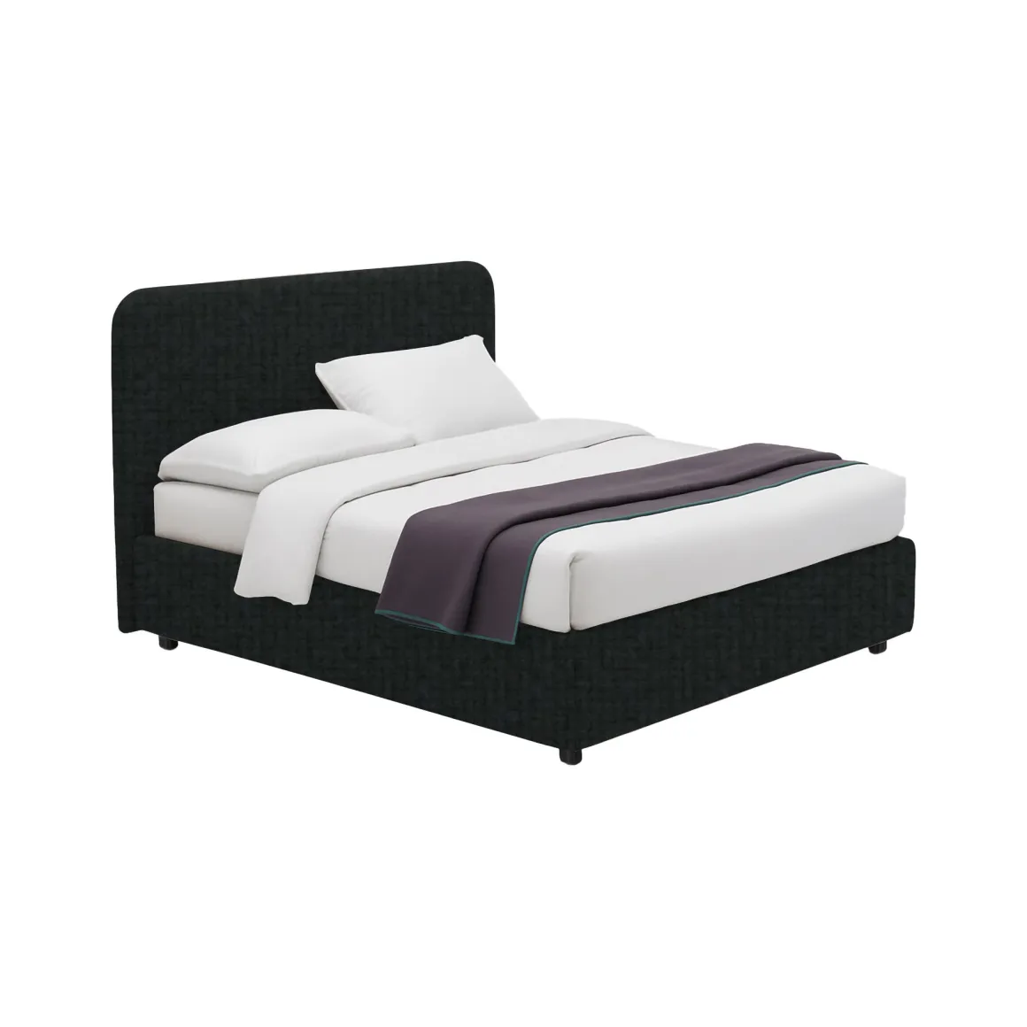 Letto Singolo Grigio Scuro Sfoderabile Contenitore, Dimensione Materasso 90x200 cm - Serrone