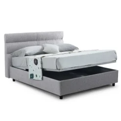 Letti Contenitore|Letti Singoli > Dmora Letto Singolo Sfoderabile Contenitore, Dimensione Materasso 80x190 cm Made in Italy - Brez Grigio
