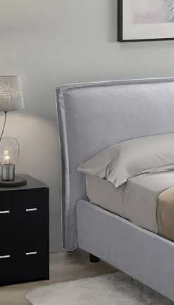 Letti Contenitore|Letti Singoli > Dmora Letto Singolo Sfoderabile Contenitore, Dimensione Materasso 80x200 cm Made in Italy - Brenta Grigio