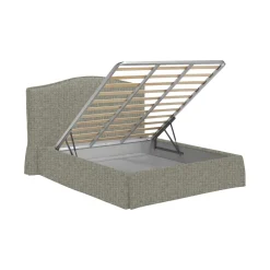 Letto Singolo Grigio Sfoderabile Contenitore, Dimensione Materasso 90x190 cm - Orvieto