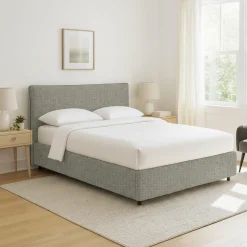 Letti Contenitore|Letti Singoli > Dmora Letto Singolo Grigio Sfoderabile Contenitore, Dimensione Materasso 90x200 cm - Cerzeto Grigio Sabbia