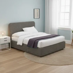 Letti Contenitore|Letti Singoli > Dmora Letto Singolo Grigio Tortora Sfoderabile Contenitore, Dimensione Materasso 90x200 cm - Carbone Grigio Antracite